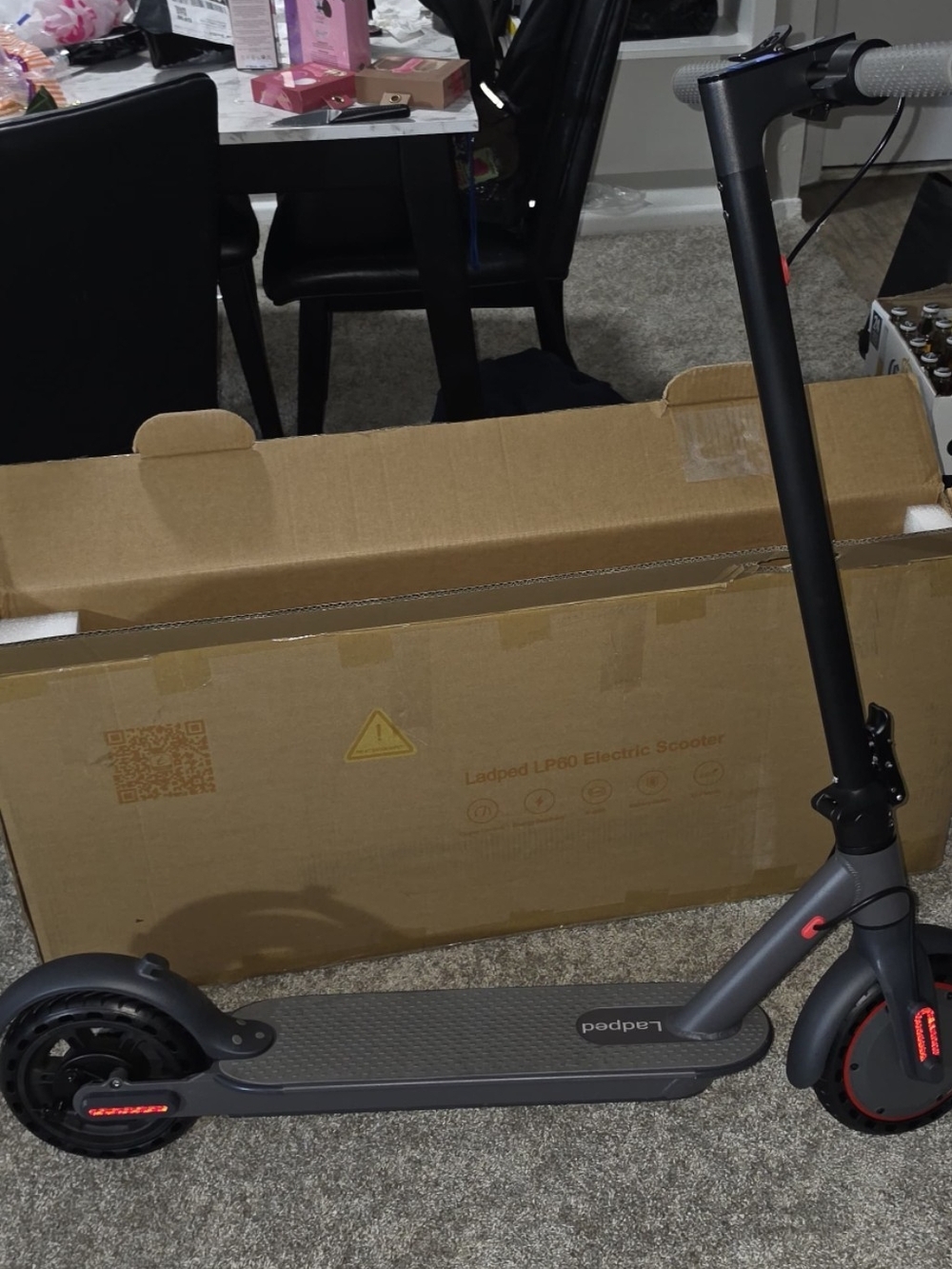 Electric Scooter - Gray with Red Accents